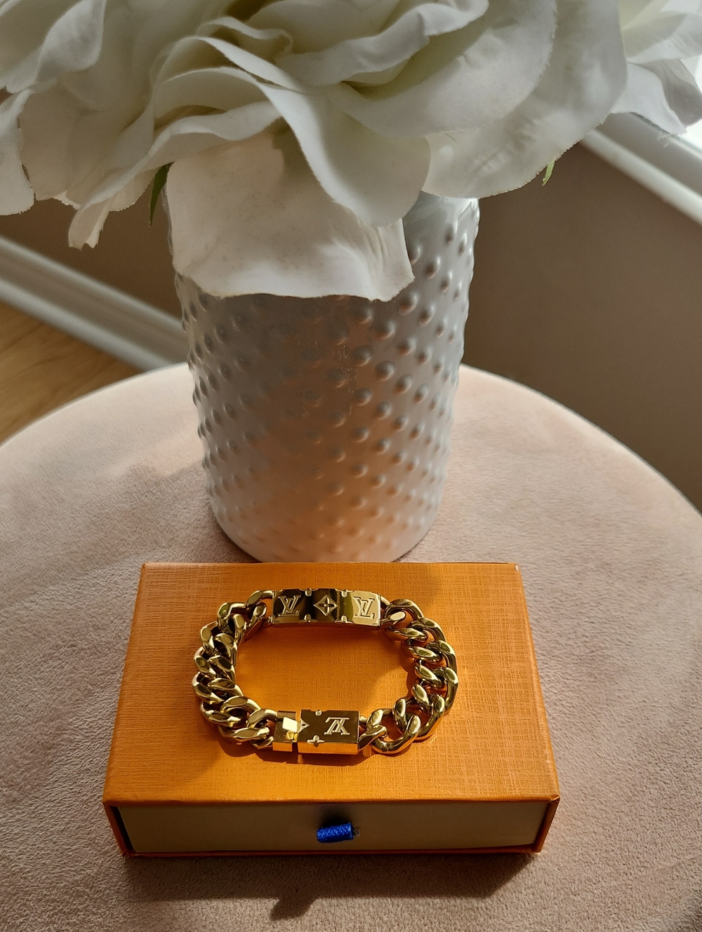 Stainless Steel Gold Plated Cuban Link Bracelet 🤎🧡